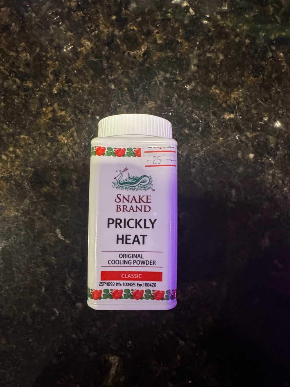 Snake Brand Prickly Heat Cooling Powder - White & Red